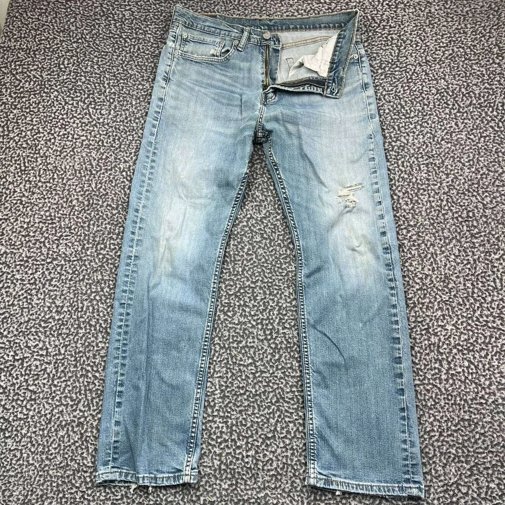 Levis 511 Jeans Men 34x30 Slim Fit Blue Denim Pants Pocket Faded